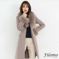 楽天市場】カシミア フォックスファー ロングコートの通販