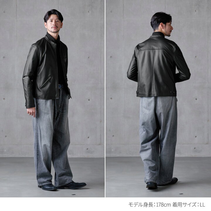 楽天市場】レザージャケット メンズ 本革 ラムレザー 軽量 シングル 