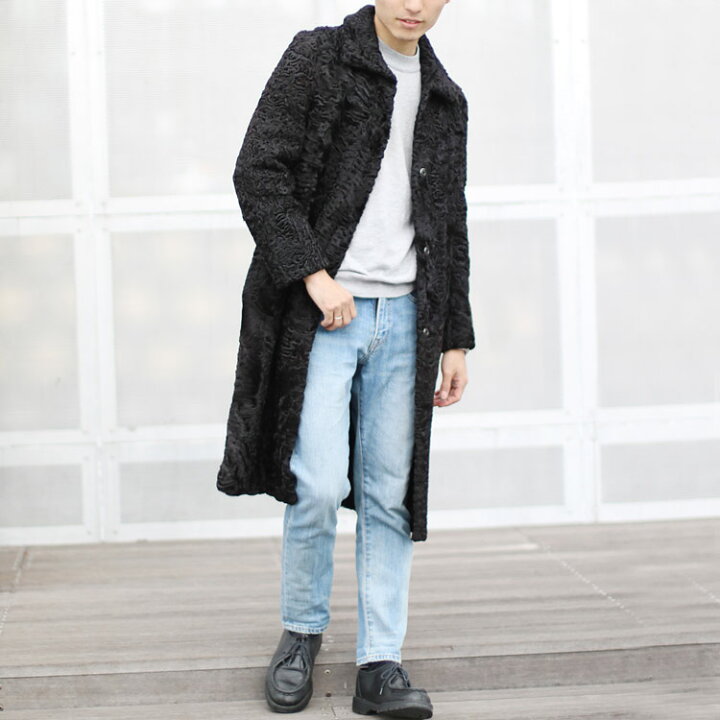 楽天市場】【30％OFF！】ファー コート メンズ カラクル ラム ロング 