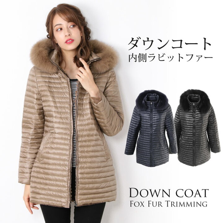 楽天市場 ダウンコート レディース 内側 ファーライナー付き 冬 ダウン コート レディース ショート丈 大きいサイズ アウター 30代 40代 50代 ミセス 母 女性 ギフト ギフト 6f r 三京商会 Sankyo Shokai
