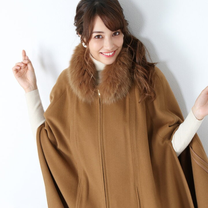 楽天市場】【28h限定10%OFF】カシミヤ ブレンド ウール ケープ 