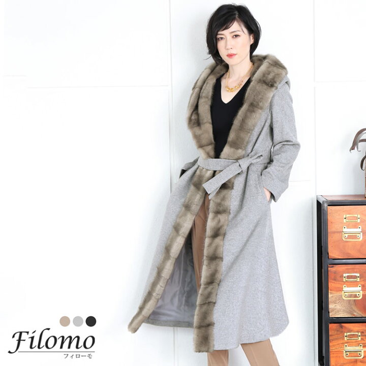 楽天市場】【40%OFFクーポン!】Filomo ミンク トリミング ロング 
