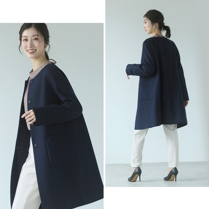 楽天市場】Filomo ノーカラー 3way コート ダウンベスト付き  