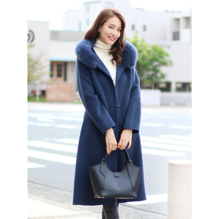 楽天市場】カシミヤ ブレンド ウール ロング コート ダブルフェイス 