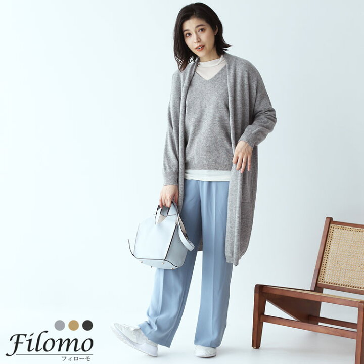 楽天市場 ニット アンサンブル レディース セーター カーディガン 2点セット Filomo ブランド ウール 100 春 秋 母 女性 プレゼント ギフト M L モカ ライトグレー ブラック 母の日 ギフト レビュープレゼント対象 敬老の日 7f r 三京商会 Sankyo Shokai