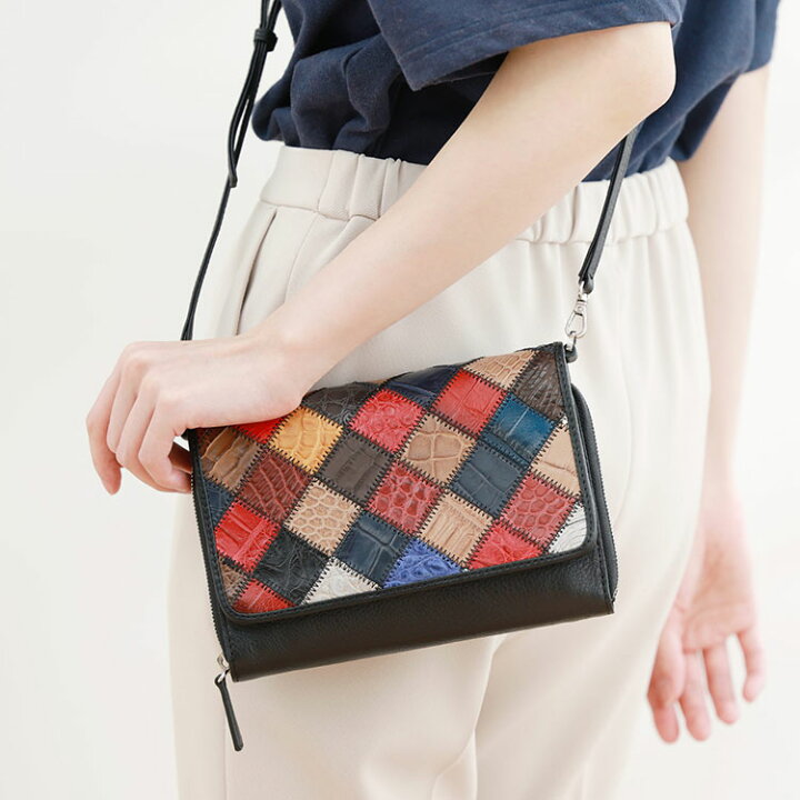 楽天市場】お財布 ショルダー 革 レディース 2WAY クロコダイル お財布  