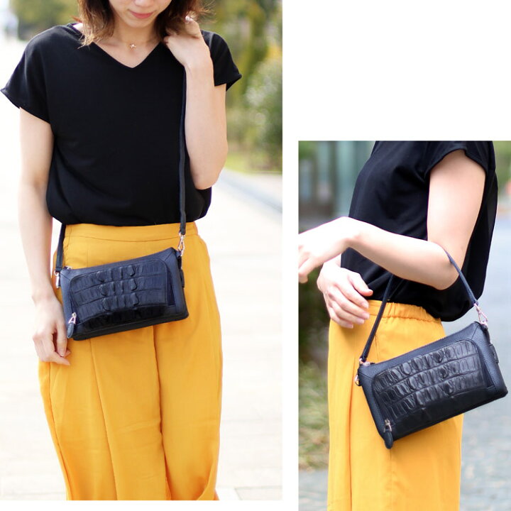 楽天市場】お財布ポシェット 牛革 クロコダイル レディース ショルダー  