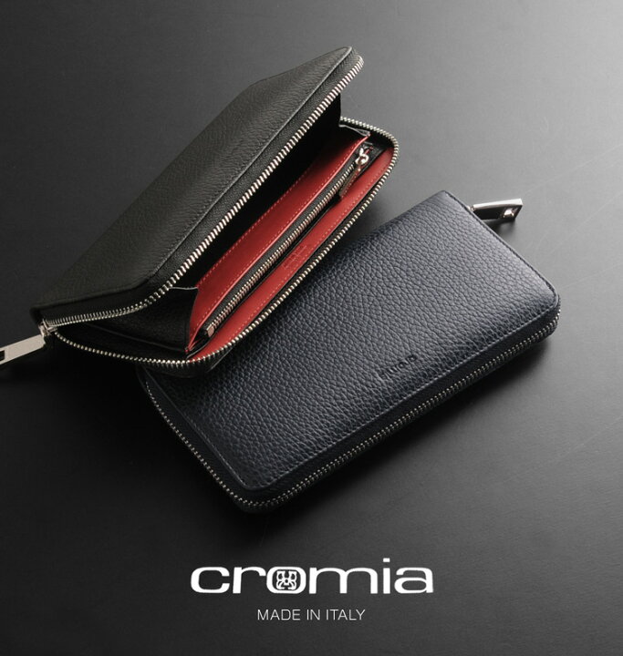 楽天市場】[cromia] クロミア 牛革 長財布 メンズ ラウンドファスナー 