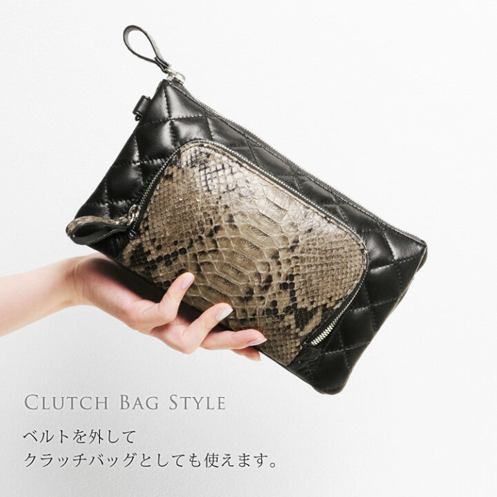 楽天市場】ラム革 キルティング ダイヤモンドパイソン ミニバッグ 3WAY 