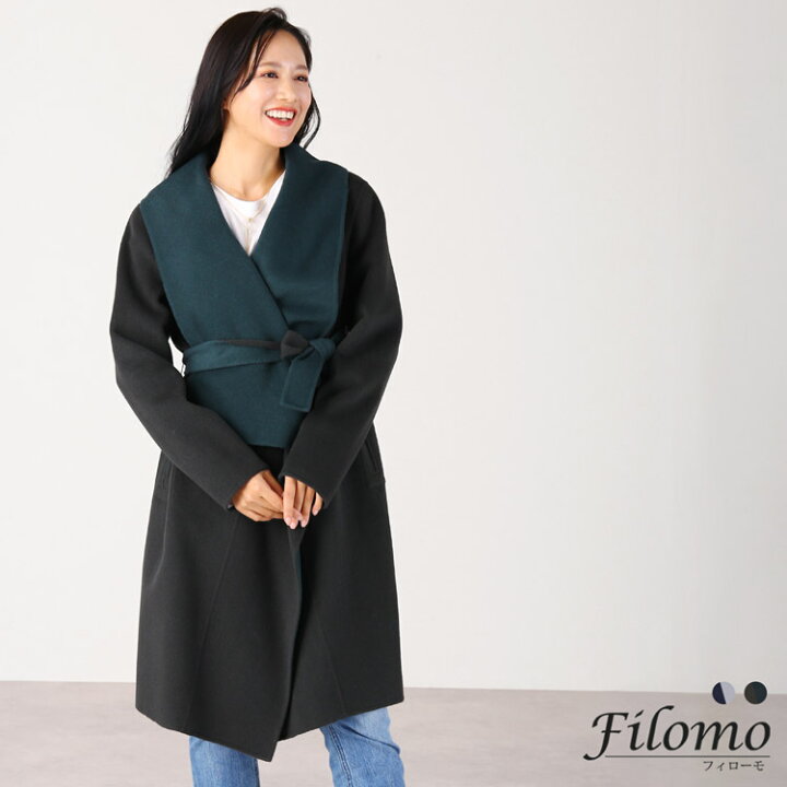 楽天市場】【5％クーポン】カシミヤ ブレンド ウール ラップ コート 