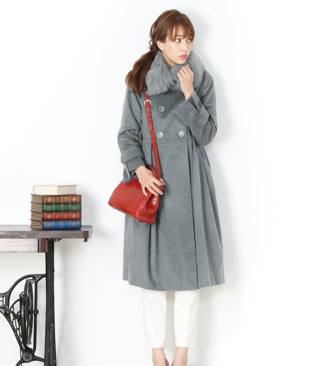 楽天市場】【特典付き!!】カシミヤ ロング コート フォックス ファー 
