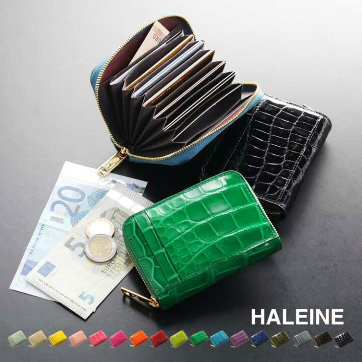 楽天市場】HALEINE クロコダイル カードケース 本革 メンズ じゃばら 