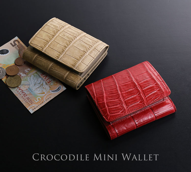 楽天市場】クロコダイル レディース ミニ財布 マット 加工 ボックス型 