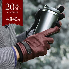 【20％オフクーポン】手袋 メンズ 本革 レザー グローブ 防寒 防風 スマホ タブレット 対応 羊革 秋 冬 男性 ラムレザー 暖かい レザー手袋 革手袋 ベルト ハンドステッチ 【ネコポスで送料無料】 【名入れ 可能】 ギフト プレゼント 7F (05000051r)