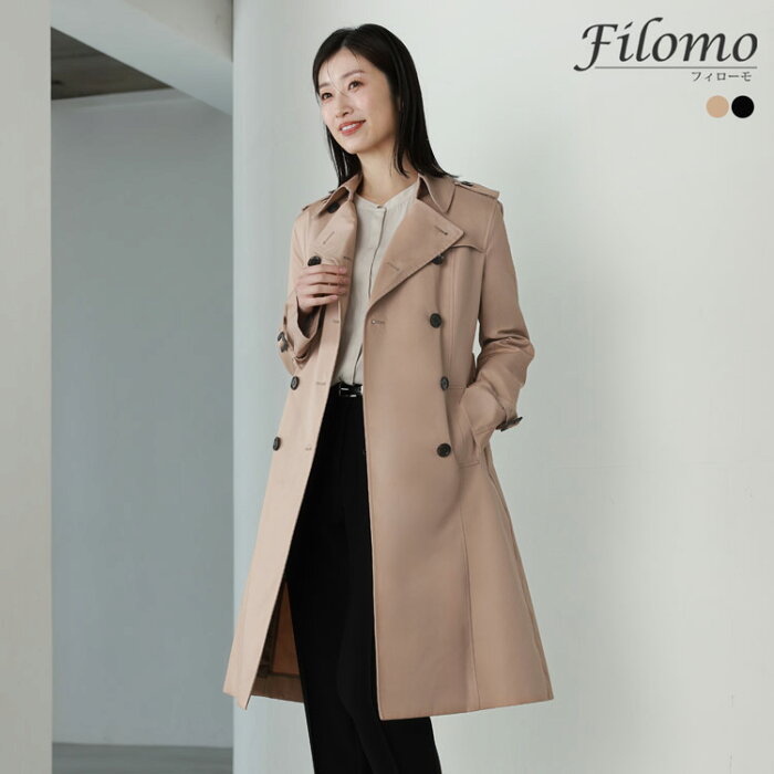 クーポン付 ロングトレンチコート スプリングコート 100cm丈 キルティングライナー付 レディース Filomo ブランド ロングコート 春 秋 冬 アウター 通勤 フォーマル ライトアウター トレンチ コート レディース プレゼント ギフト ギフト 5f 2261r Product Details