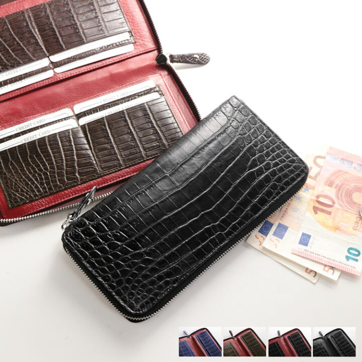 楽天市場】【24h限定10%off】クロコダイル 長財布 手帳型 センター取り  