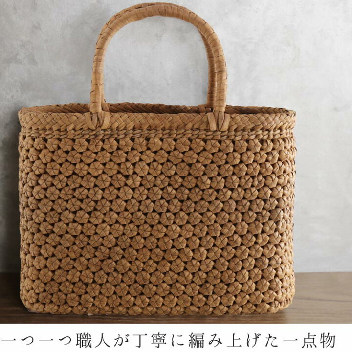 楽天市場】山葡萄 かごバッグ バッグ かご 籠 六角花編み 5mm 六角 花  