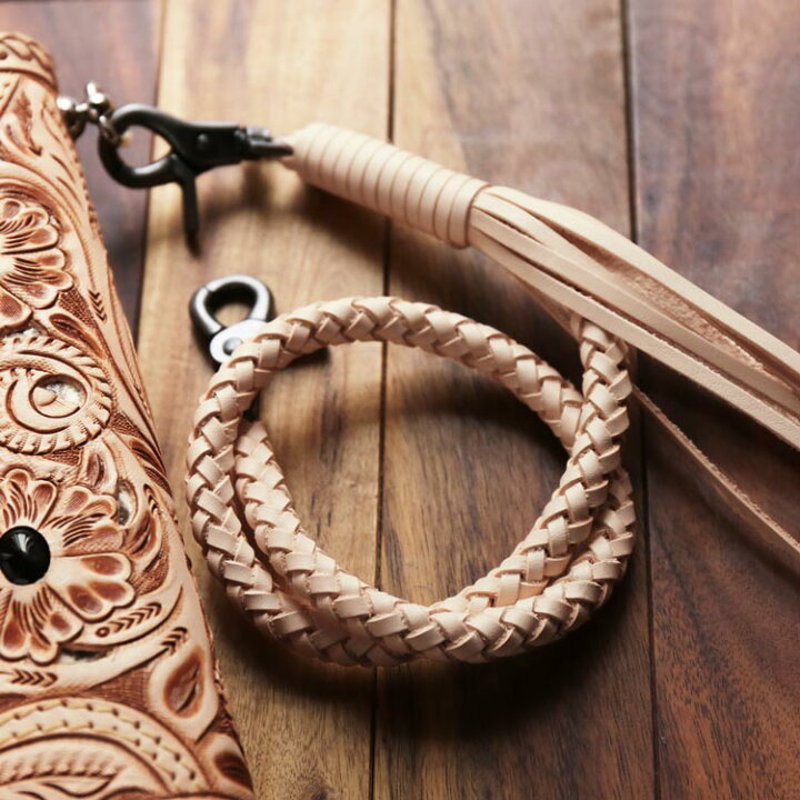 楽天市場】レザー ウォレットロープ 手編み ヌメ革 牛革 本革 革財布  