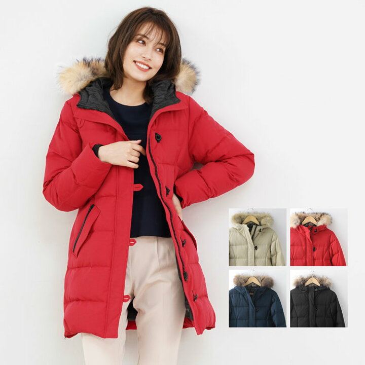 楽天市場 10 Offクーポン付 ダウンコート レディース ダウン80 フード付き ラクーン ファー付き ベージュ レッド ネイビー ブラック ダウン80 軽い 軽量 コート ジャケット アウター かわいい きれいめ 大きいサイズ 暖かい プレゼント ギフト 6f 母の日