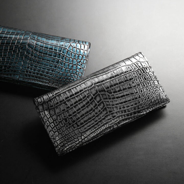 楽天市場】クロコダイル 長財布 センター取り 一枚革 無双 日本製  