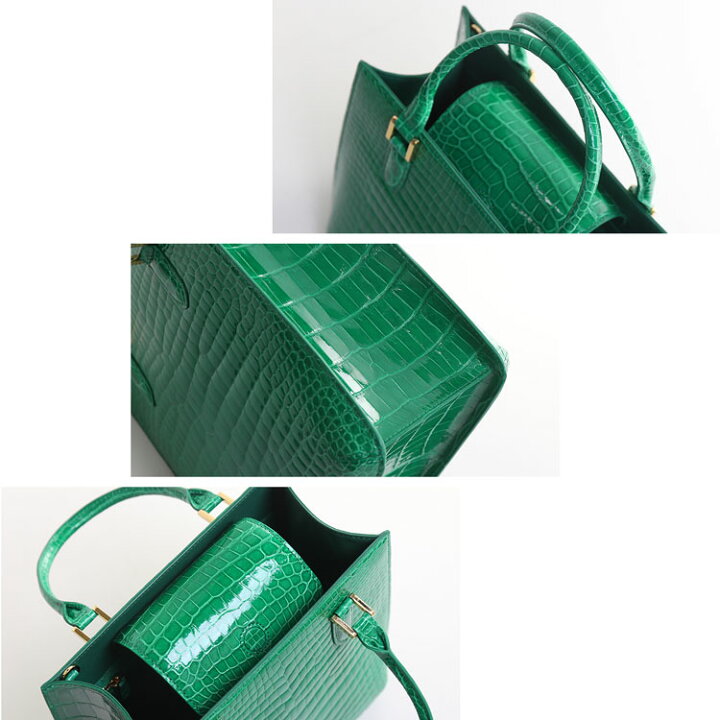 楽天市場】【5％オフクーポン】スモール クロコダイル ハンドバッグ  