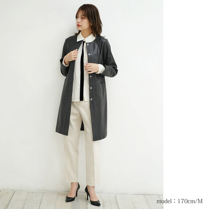 楽天市場】レザー コート アウター レディース ラムレザー 本革 ノー 