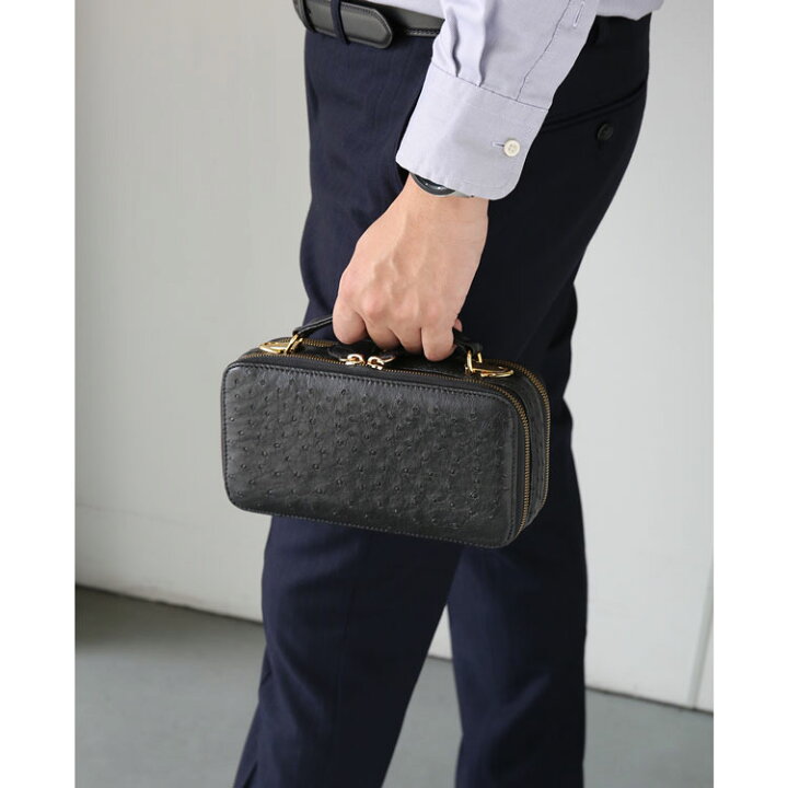 楽天市場】【クーポン対象】メンズ バッグ オーストリッチ Wファスナー  