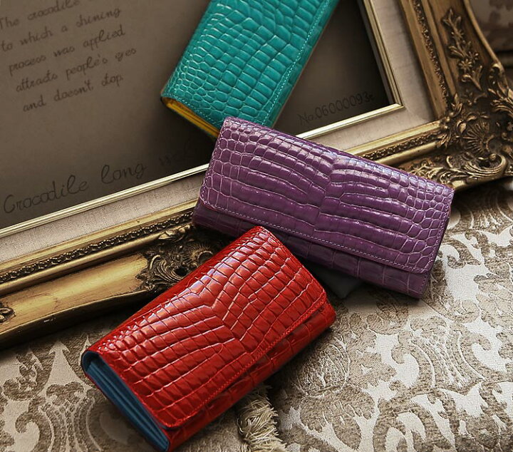 楽天市場】クロコダイル 長財布 レディース 本革 シャイニング加工  