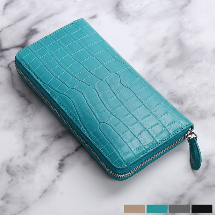 楽天市場】スモール クロコダイル メンズ 長財布 ラウンドファスナー  