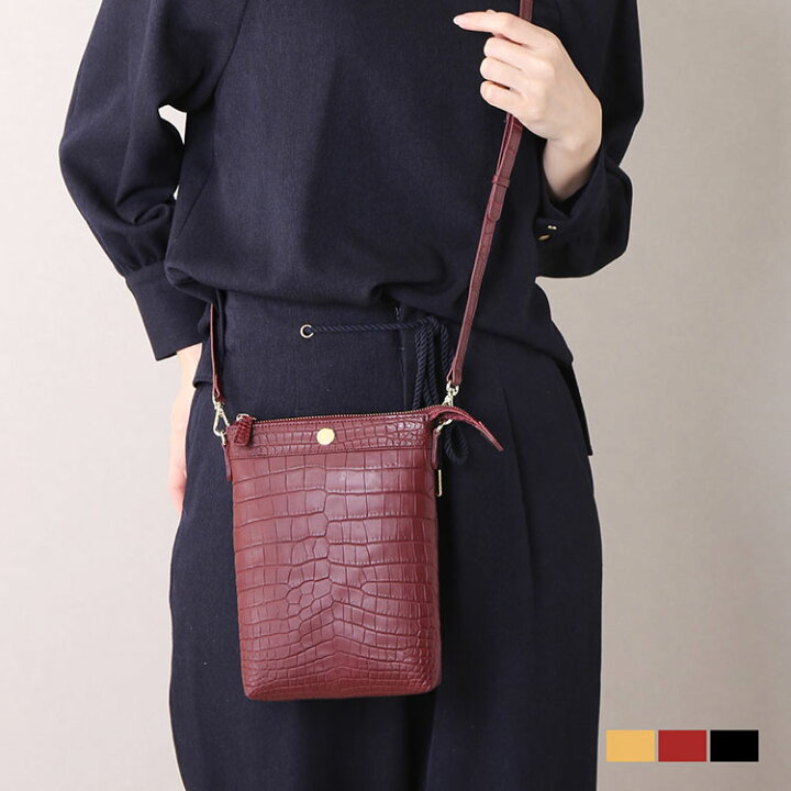 クロコダイル】ミニ・ショルダーバッグ 高級ワニ革 ブラック ☆新品  