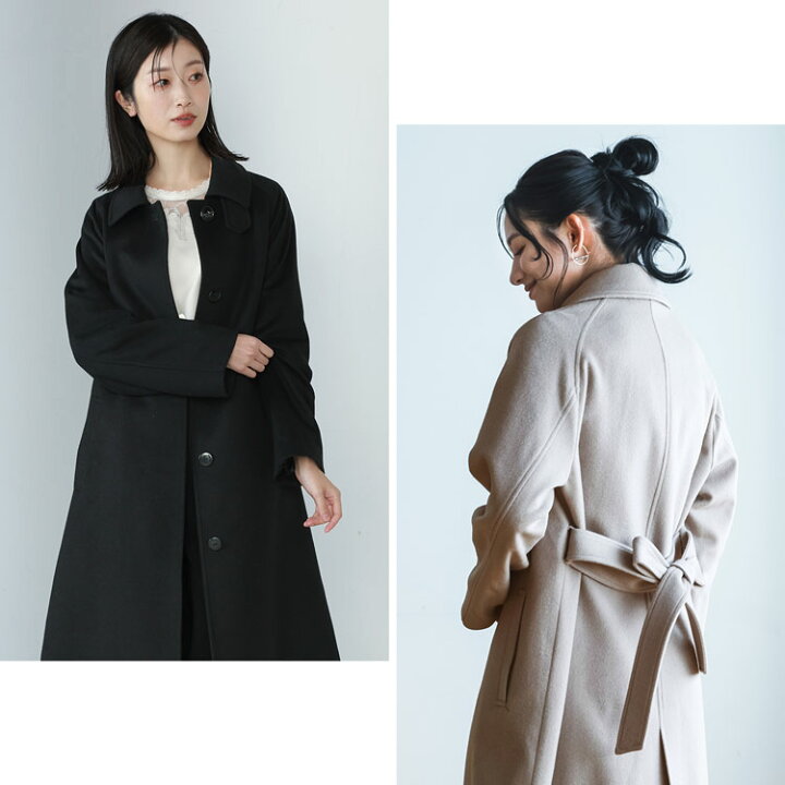 楽天市場】ステンカラーコート レディース ロングコート Filomo 冬 黒  