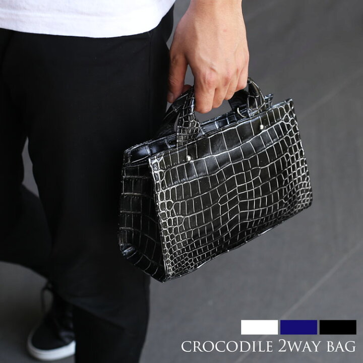 楽天市場】クロコダイル メンズ 2WAY ハンドバッグ 日本製 2WAY  