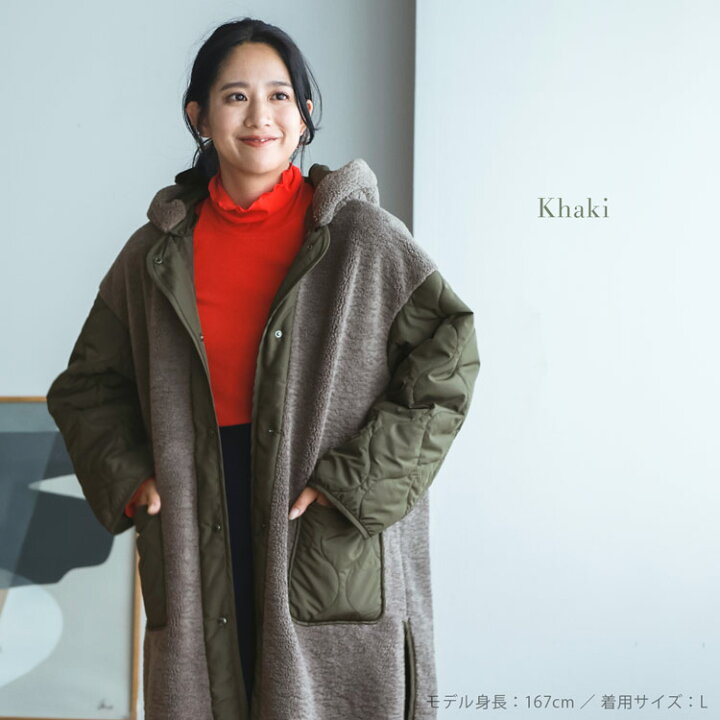 楽天市場】キルト ボア フード付き コート レディース 冬 キルティング 