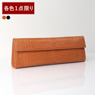 【10%OFFクーポン】【各色1点限り】【アウトレット】 クロコダイル クラッチ バッグ マット 加工 オレン…