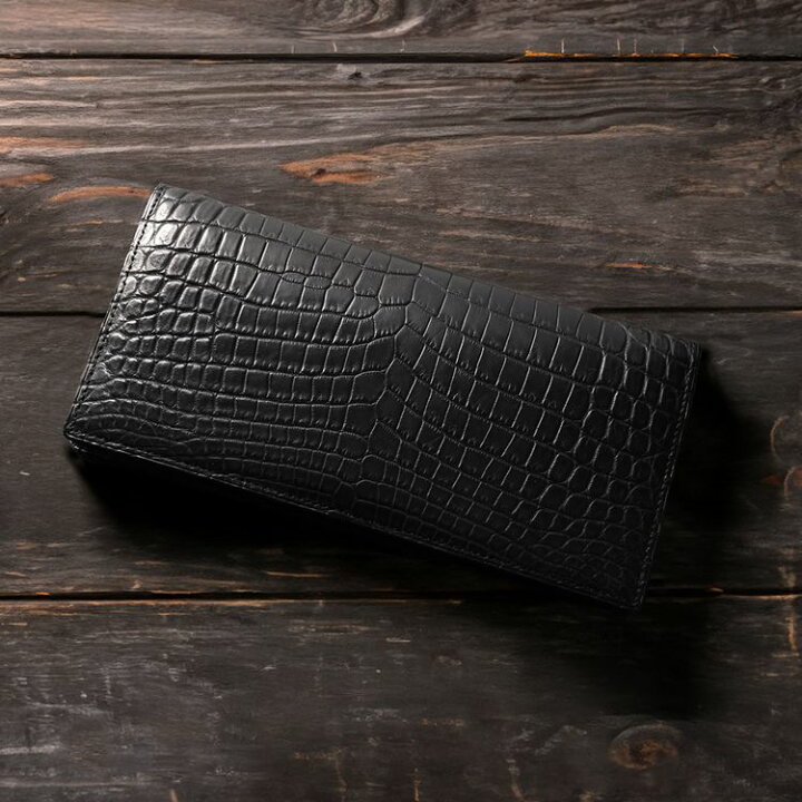 楽天市場】日本製 ナイル クロコダイル メンズ 長財布 無双 マット  