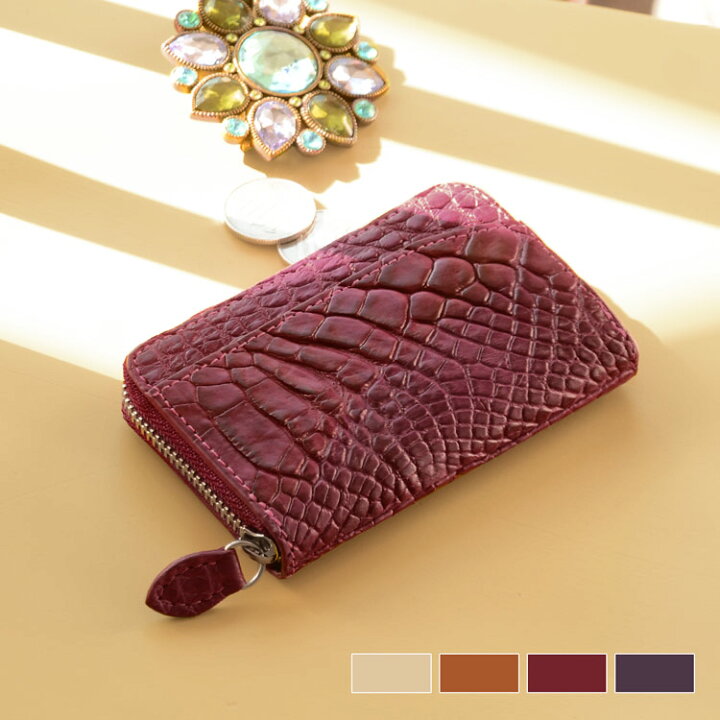 楽天市場】クロコダイル ミニ財布 マット 加工 ラウンドファスナー  