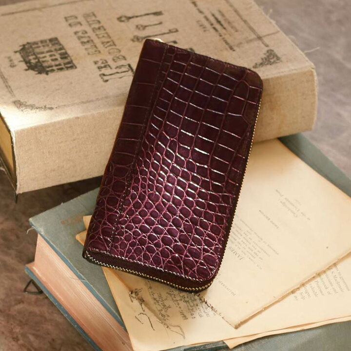 楽天市場】日本製 クロコダイル ラウンドファスナー長財布 レディース  