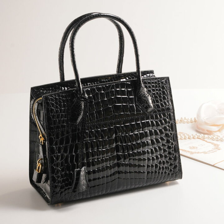 楽天市場】【24h限定10%off】クロコダイル ハンドバッグ シャイニング  