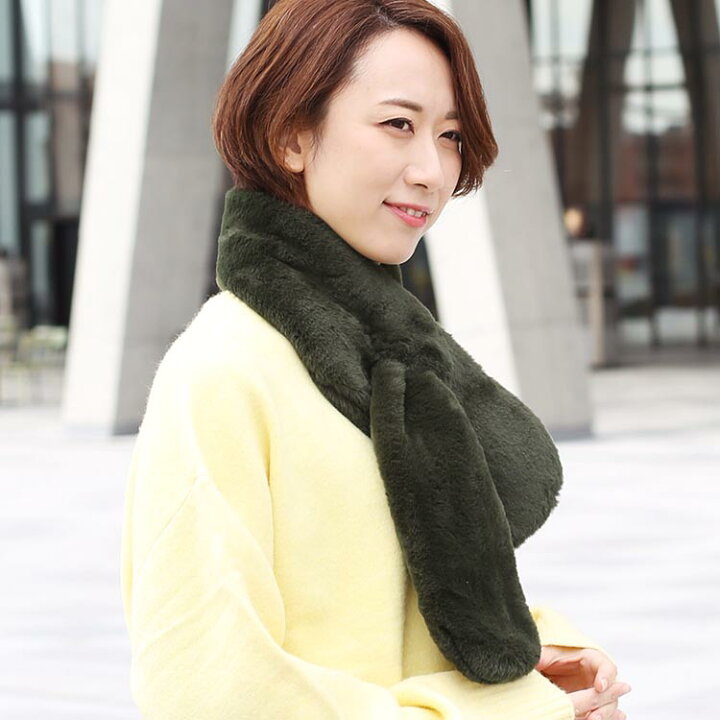 楽天市場】【10%offクーポン】フェイク ファーマフラー レディース  