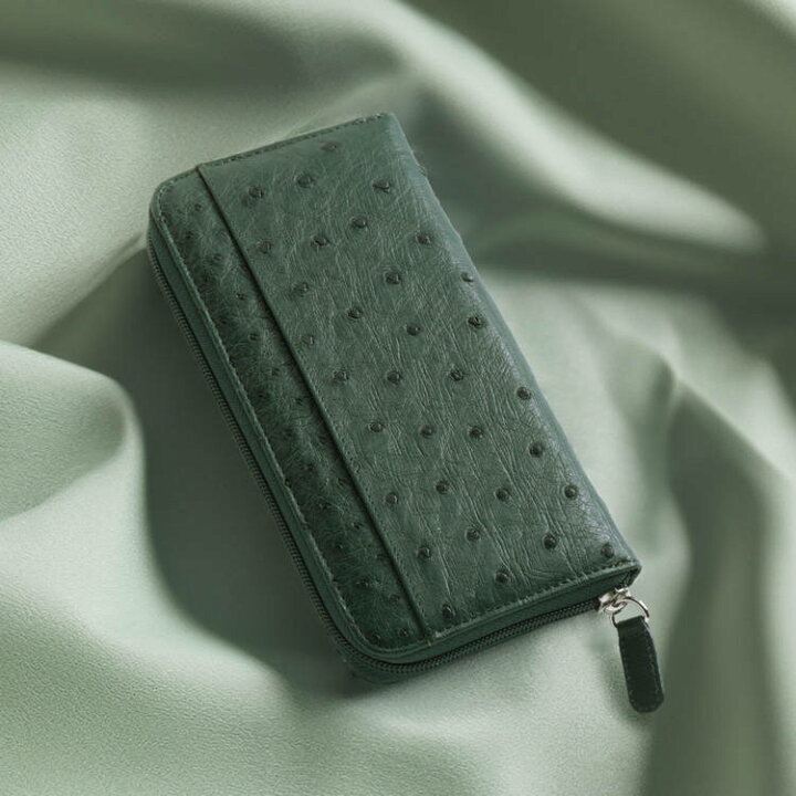 楽天市場】財布 メンズ 長財布 本革 オーストリッチ ラウンド  