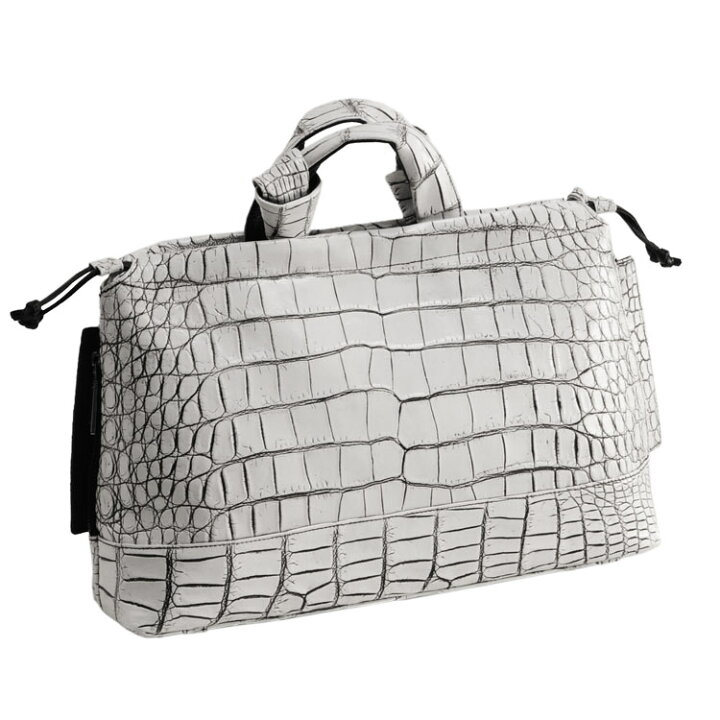 大容量】JRA☆最高級 パール ホワイト マット クロコダイル トート  