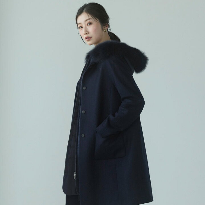 楽天市場】Filomo ノーカラー 3way コート ダウンベスト付き 