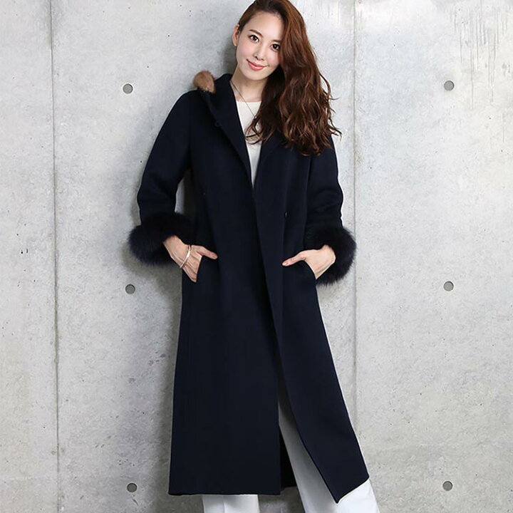 楽天市場】Filomo ロングコート レディース カシミヤ混 フード付き  