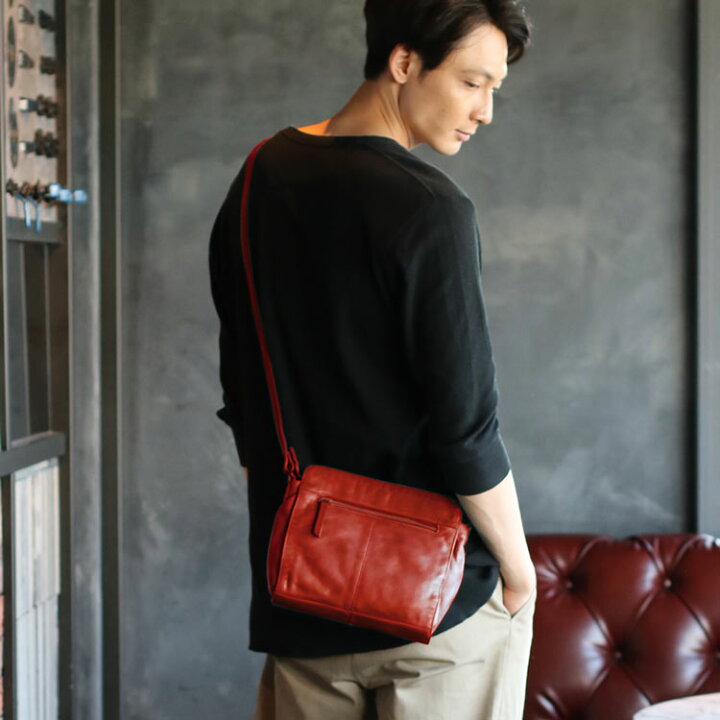 楽天市場】【5%offクーポン!】本革 ショルダーバッグ メンズ 