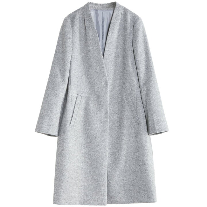 楽天市場】ウール Vネック ノーカラー コート レディース ロング  