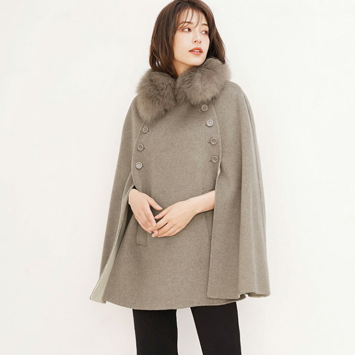 楽天市場】【新聞掲載アイテム】カシミヤ ブレンド ウール ケープ  