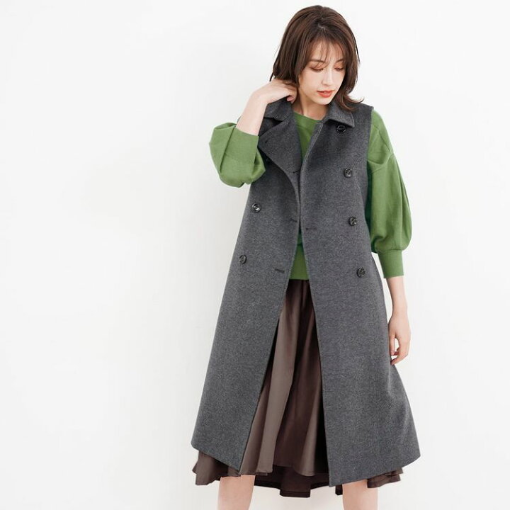 楽天市場】ロングベスト レディース 秋 冬 カシミヤ混 ウール 前  