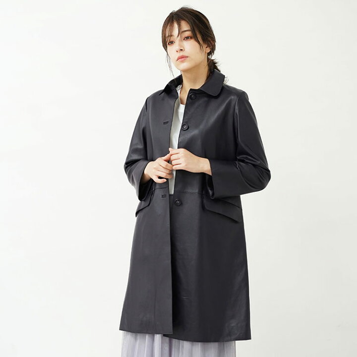 楽天市場】本革 レザーコート レディース ラム革 軽い 秋 ステンカラー  