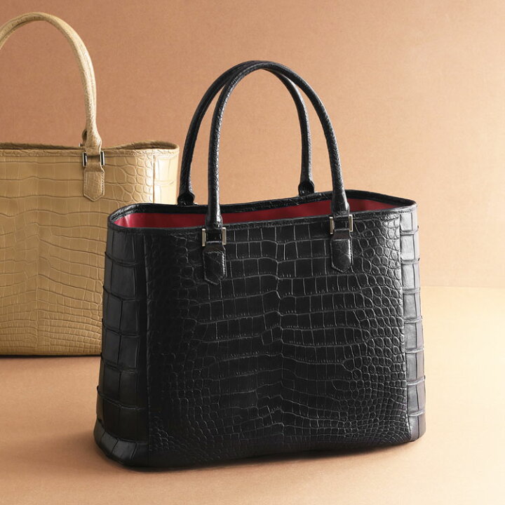 楽天市場】【4h限定20%off】クロコダイル トートバッグ 両面 センター 