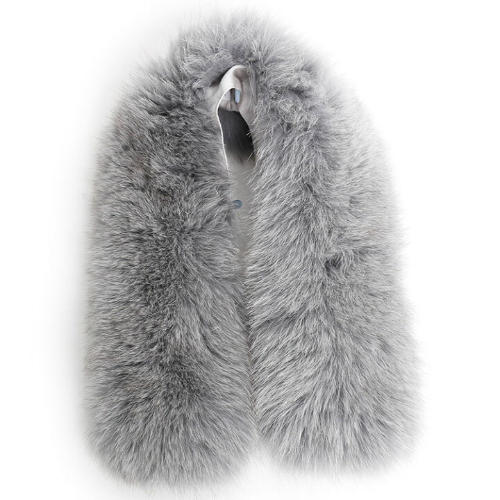 竹*子様 リアルファー ストール プラ グレー（楽天市場】フォックス  